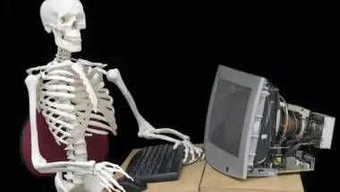 Skeleton At Keyboard