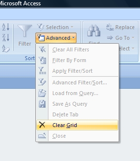 Clear Query Grid
