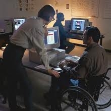 Disabled person using a computer
